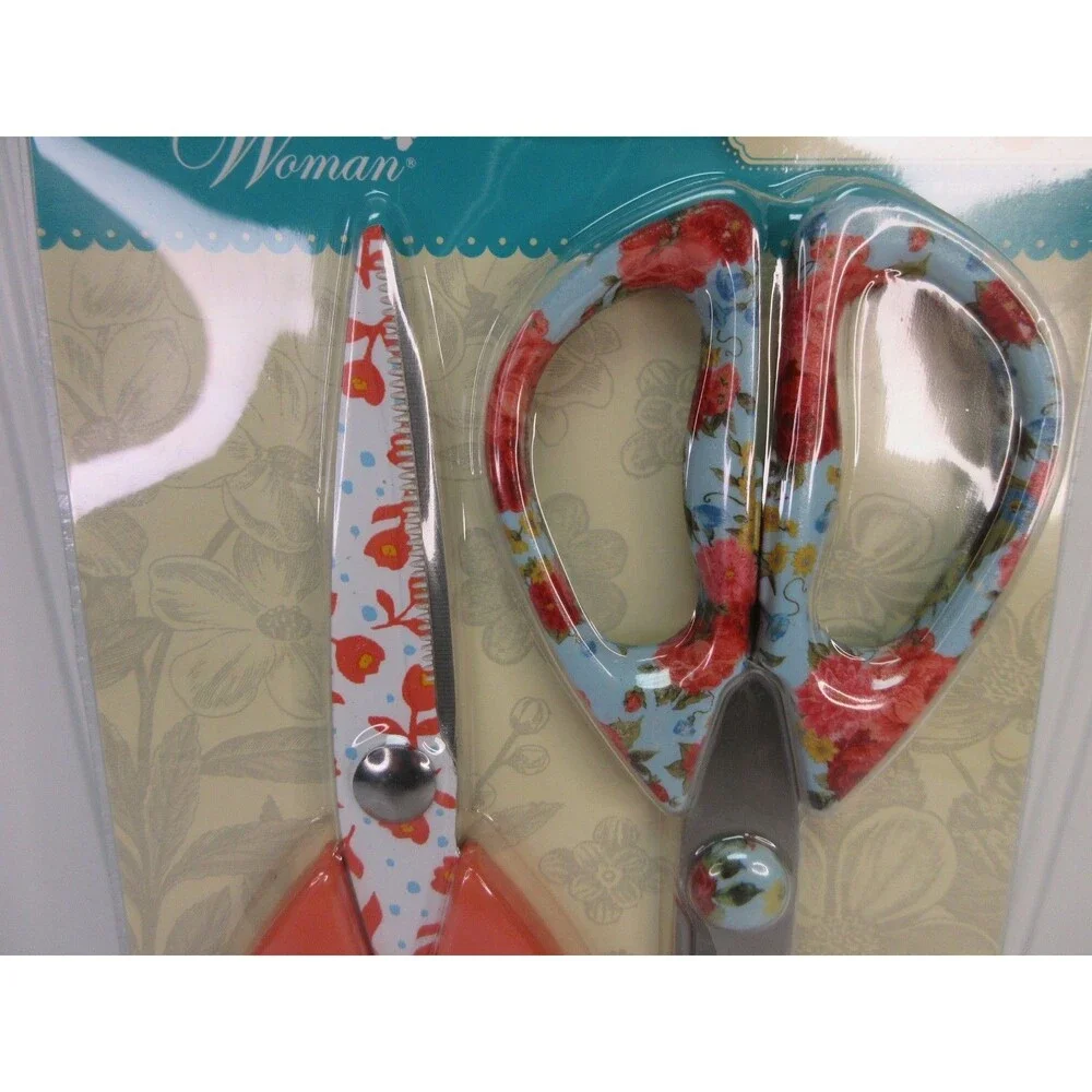 Pioneer Woman Sweet Rose Scissors All Purpose Shears Set Stainless Steel Floral